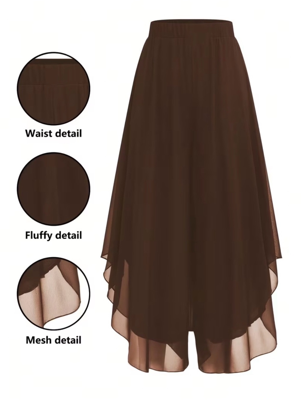 Layered Chiffon Wide-Leg Palazzo Pants Colors Available New Boutique - Picture 2 of 6